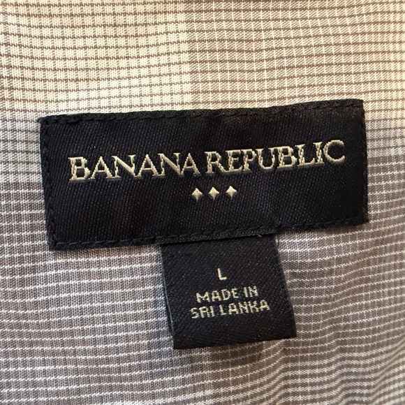 Banana Republic Men 100% cotton Gray Casual Button Down Shirt/size L - Picture 8 of 10